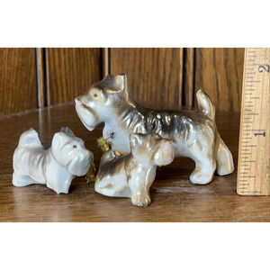 (Qty 3) Vintage Scottish Terrier Dog Japan Figurine Figure Ceramic Porcelain Lot